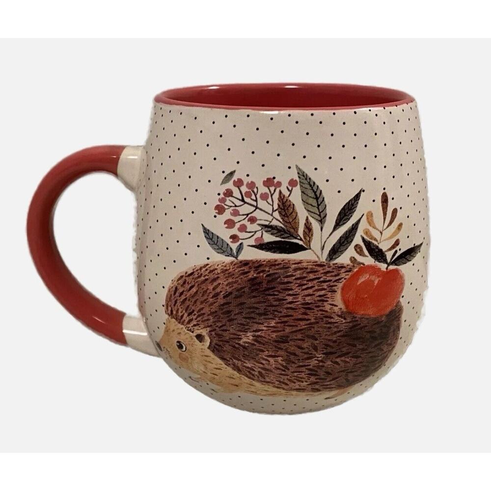 Nicole Miller Large Coffee Mug/Tea Cup 16oz Hedgehog & Polka Dots